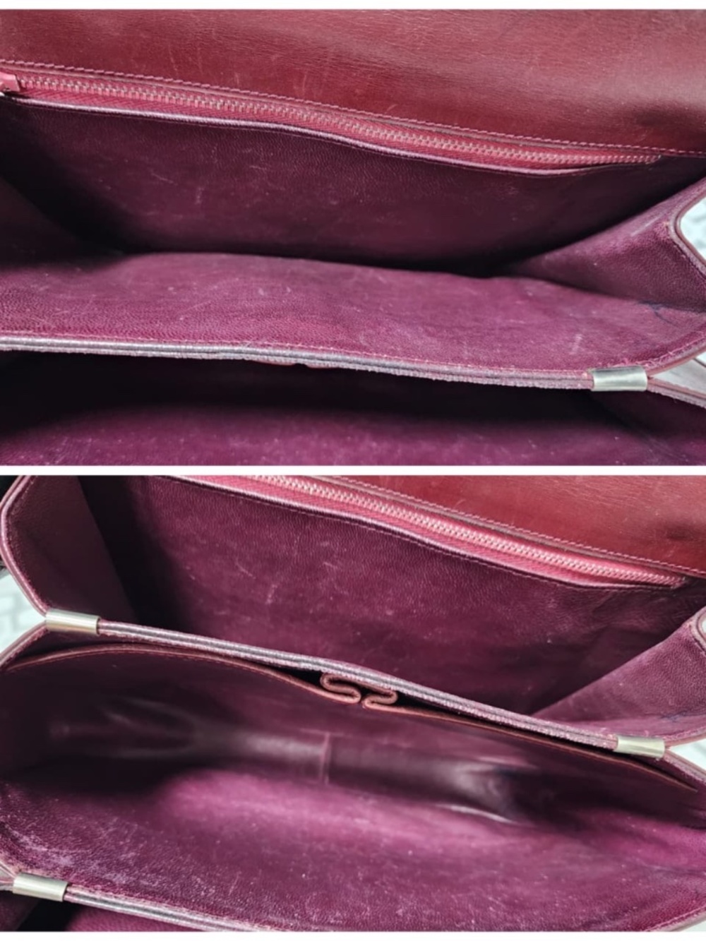 Authentic CELINE VINTAGE SULKY SUEDE CARRIAGE SHOULDER BAG BURGUNDY - Picture 6 of 15